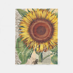 Sonnenblumen Vintag Damask Blume Art Fleecedecke