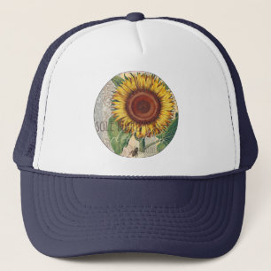 Sonnenblumen Vintag Damask Blume Muster Art Truckerkappe