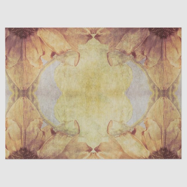 Sonnenblumen Vintag Gelbbraun Grunge Textur Seidenpapier (Vorderseite)