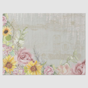 Sonnenblumen Vintages Script Seidenpapier