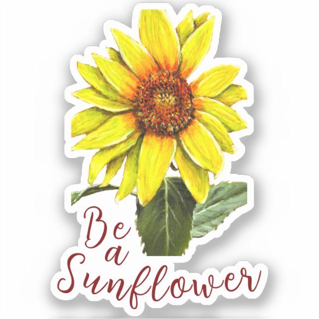 Sonnenblumen-Vinyl-Aufkleber Aufkleber (Vorderseite)