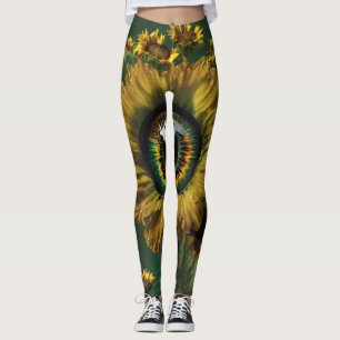 "Sonnenblumen-Vision: Ultrarealistische digitale K Leggings