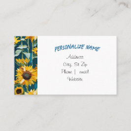 Sonnenblumen Visitenkarte, Visitenkarte. Visitenkarte