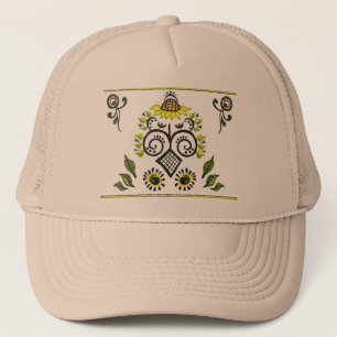 Sonnenblumen-Volksmuster von Alexandra Cook Truckerkappe