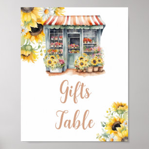 Sonnenblumen vom Markt Brautparty Geschenktisch Poster