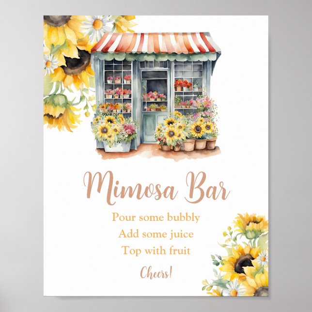 Sonnenblumen vom Markt Brautparty Mimosa Bar Poster (Vorne)