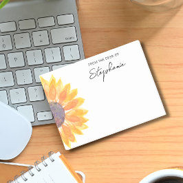 Sonnenblumen vom Schreibtisch aus Personalisiert Post-it Klebezettel