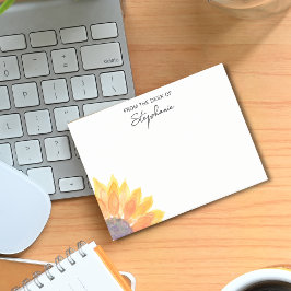 Sonnenblumen vom Schreibtisch aus Post-it Klebezettel