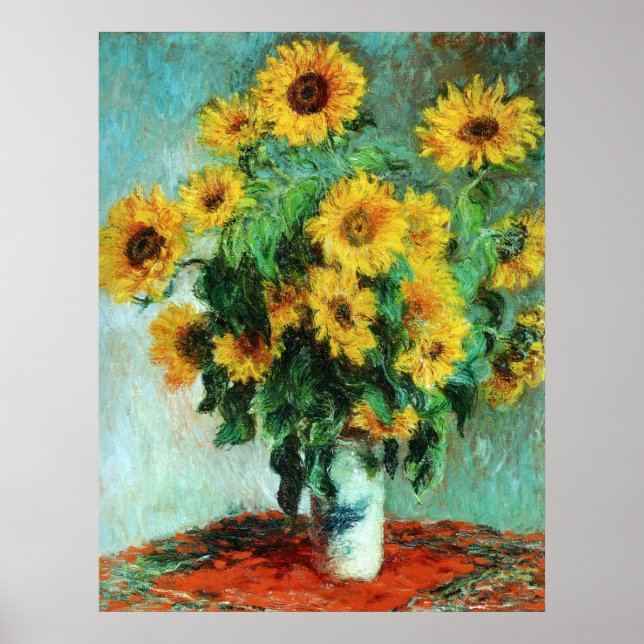 Sonnenblumen von Claude Monet Poster (Vorne)