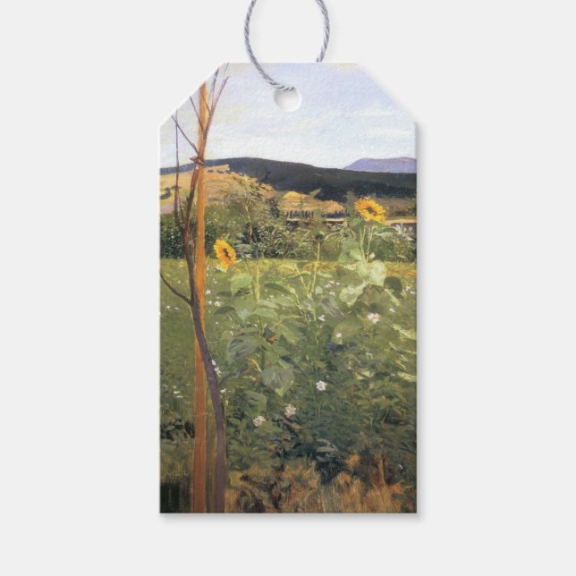 Sonnenblumen (von Jacek Malczewski) Geschenkanhänger (Vorderseite)