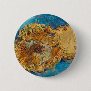 Sonnenblumen von Van Gogh Gemälde Art Button