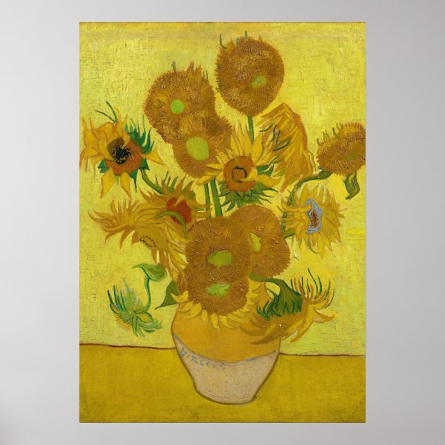 Sonnenblumen von Van Gogh Gemälde Art Poster (Vorne)