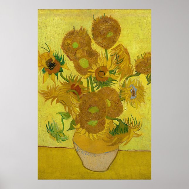 Sonnenblumen von Van Gogh Gemälde Art Poster (Vorne)