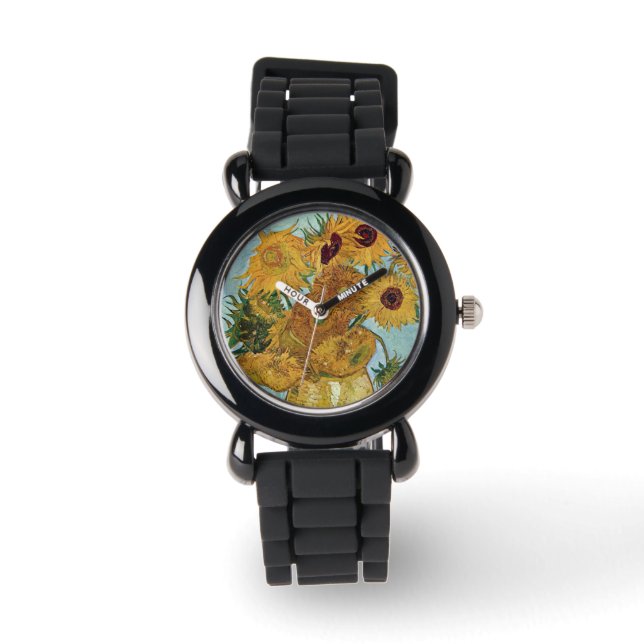 Sonnenblumen von Vincent Van Gogh Armbanduhr (Vorderseite)