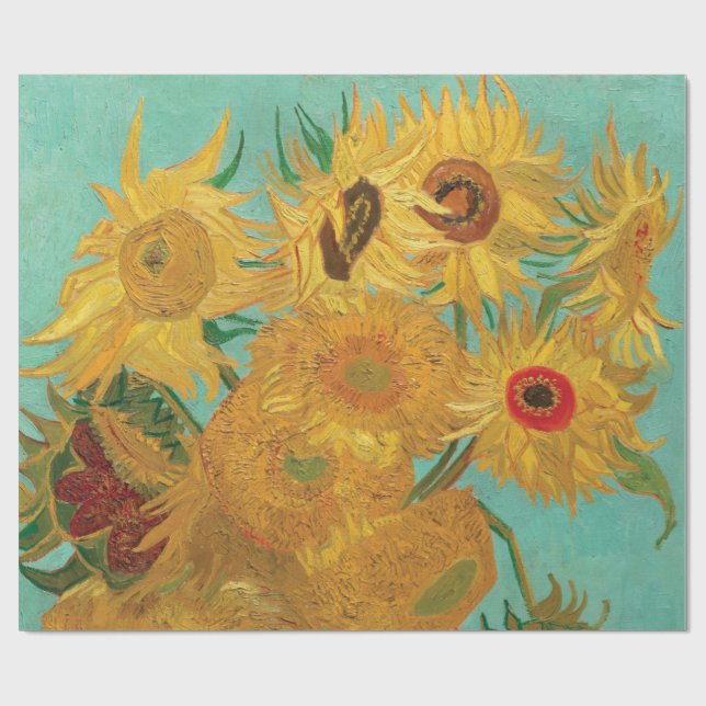 Sonnenblumen von Vincent Van Gogh  Geschenkpapier (Flach)