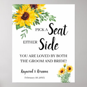 Sonnenblumen Wählen Sie einen Platz auf beiden Sei Poster