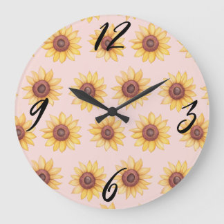 "Sonnenblumen" Wall Clock Große Wanduhr