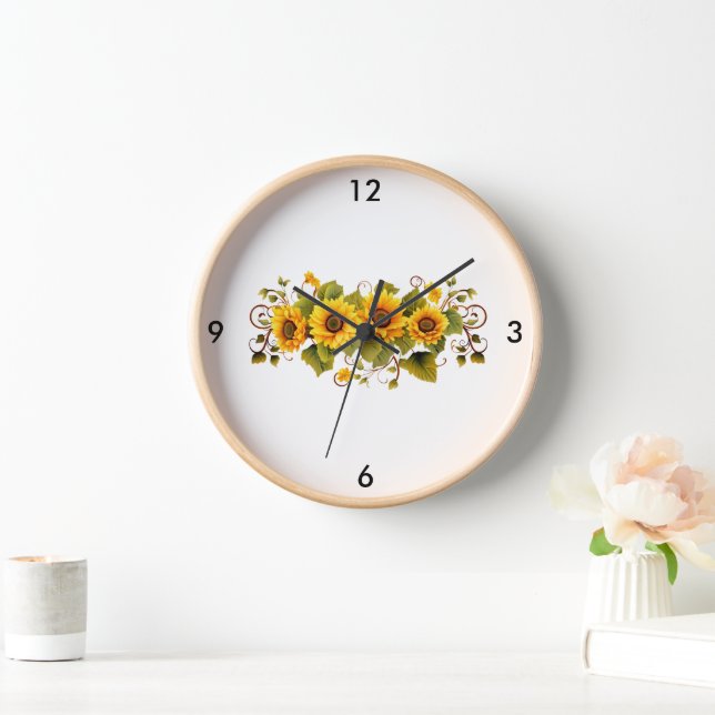Sonnenblumen Wall Uhr (Zuhause)