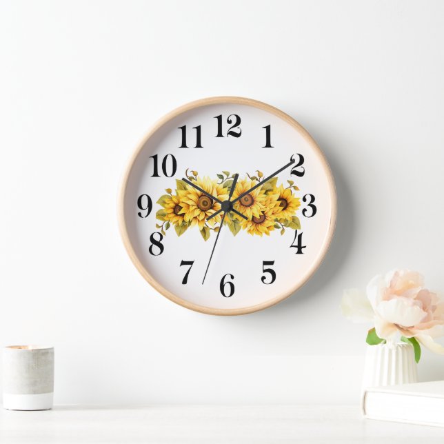 Sonnenblumen Wanduhr (Zuhause)