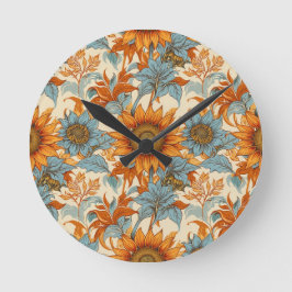 Sonnenblumen-Wanduhr Runde Wanduhr