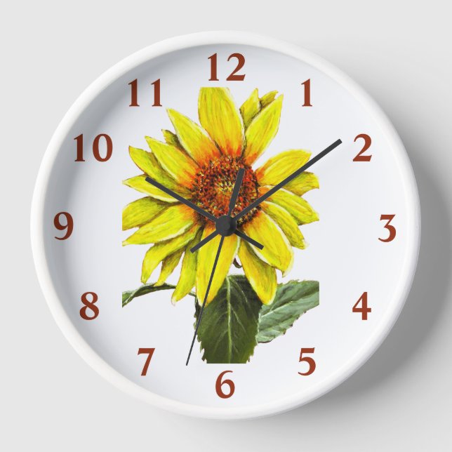 Sonnenblumen-Wanduhr Uhr (Vorderseite)