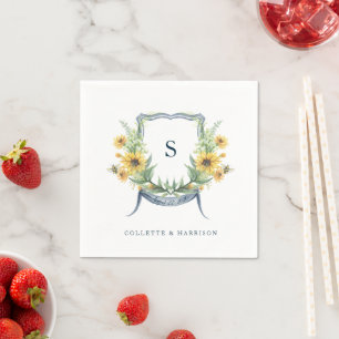 Sonnenblumen-Wappen-Hochzeit Dusche Cocktail N Serviette