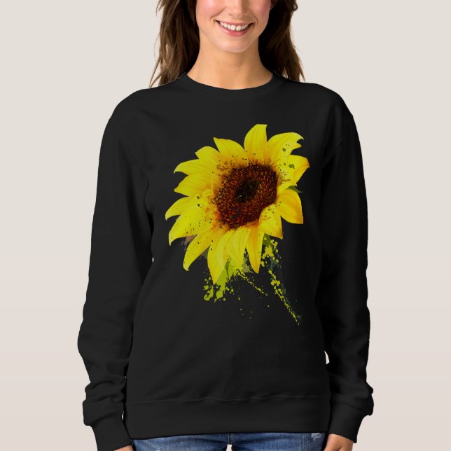 Sonnenblumen Wasserfarbe Blumengrafik Inspiration Sweatshirt (Vorderseite)