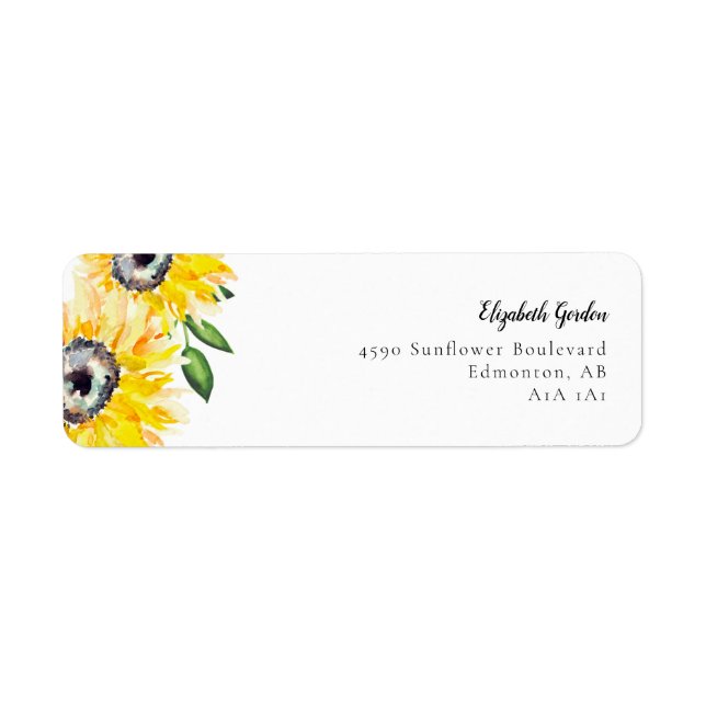 Sonnenblumen Wasserfarbe Blumenschrift Elegant Gel (Vorne)