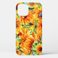 Sonnenblumen Wasserfarbe: Nahtlose Illustration