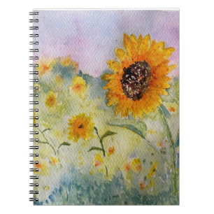 Sonnenblumen Wasserfarbe Notizblock