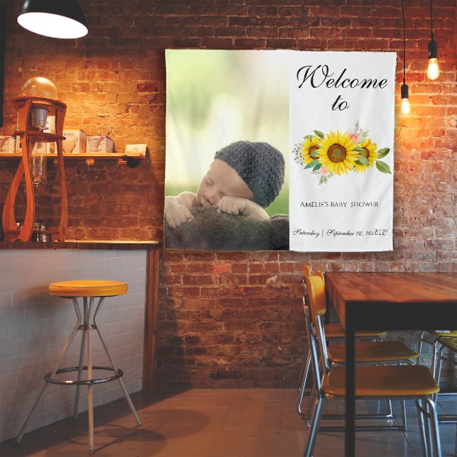 Sonnenblumen Wasserfarbe Rosa Foto Baby Wandteppich (Von Creator hochgeladen)