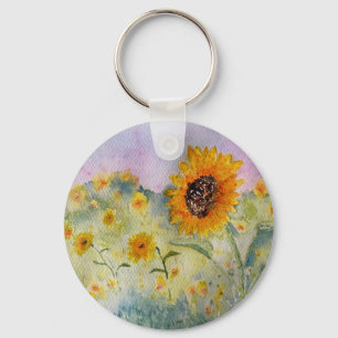 Sonnenblumen Wasserfarbe Schlüsselanhänger