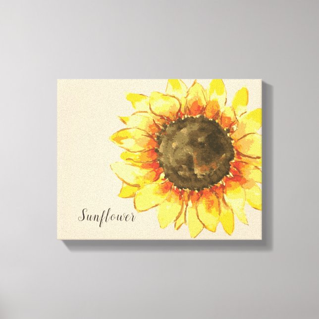 Sonnenblumen Wasserfarben Canvas drucken Leinwanddruck (Vorderseite)