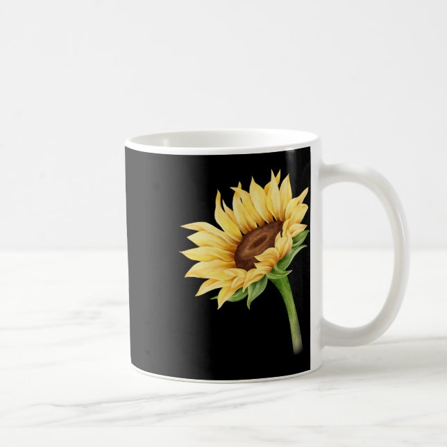 Sonnenblumen Wasserfarben Positiver Sommer Fall Kaffeetasse (Rechts)