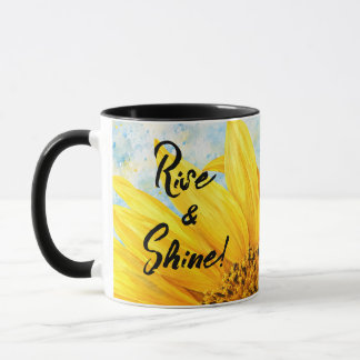 Sonnenblumen-Wasserfarben-Tasse 'Rise & Shine' Tasse