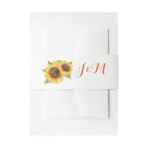 Sonnenblumen Wasserfarbenprägung Einladungsbanderole