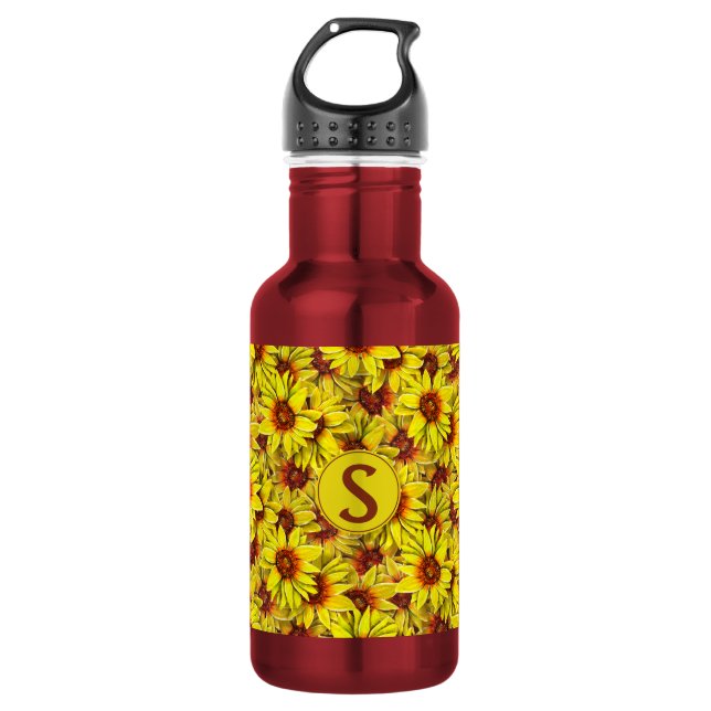 Sonnenblumen-Wasserflasche Edelstahlflasche (Vorderseite)