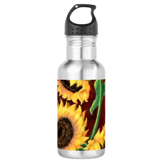 Sonnenblumen Wasserflasche Edelstahlflasche (Vorderseite)