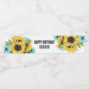 Sonnenblumen Wasserflasche ETIKETT