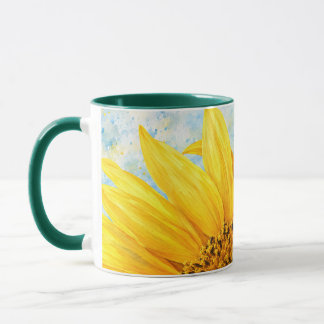 Sonnenblumen-Watercolor-Kunstbecher - Grün Tasse