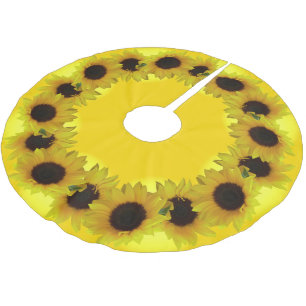 Sonnenblumen Weihnachtsbaum Gelbe Blumen Baumrock Polyester Weihnachtsbaumdecke