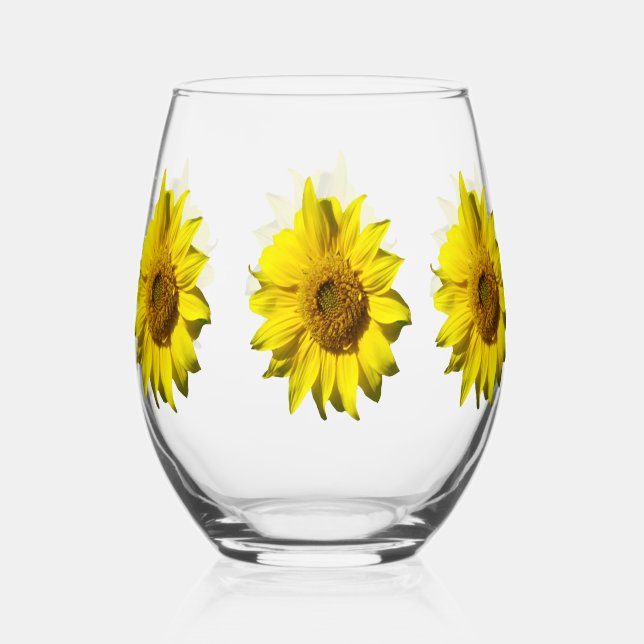 Sonnenblumen Weinglas Ohne Stiel (Vorderseite)