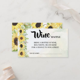Sonnenblumen Weinkarte Brautparty Ticket