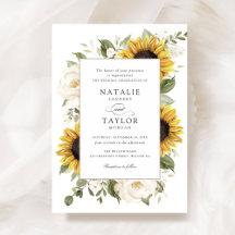 Sonnenblumen Weiße Blume Grünrahmen Hochzeit
