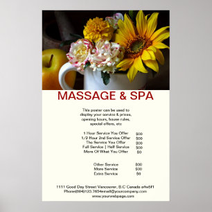 Sonnenblumen Wellness-Center Massage Schönheitssal Poster