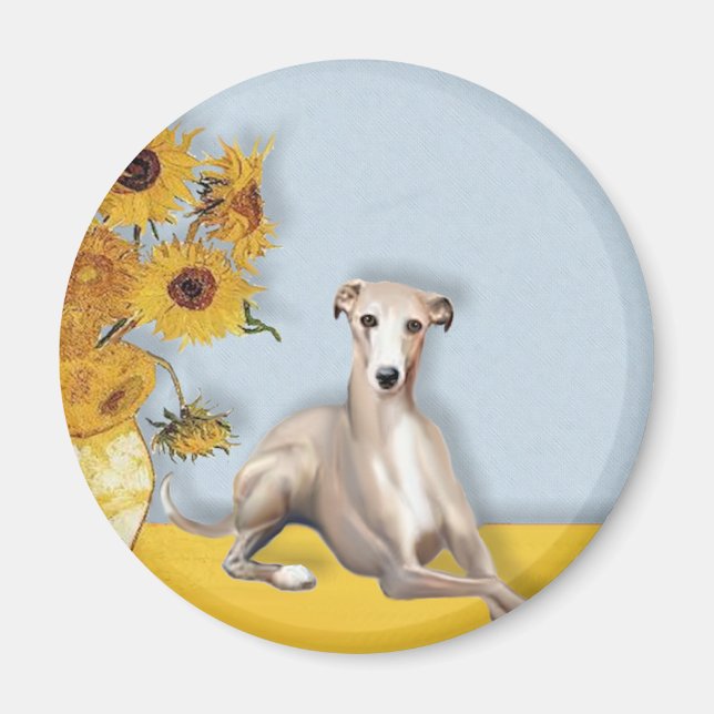 Sonnenblumen - Whippet #2A Magnet (Vorne)