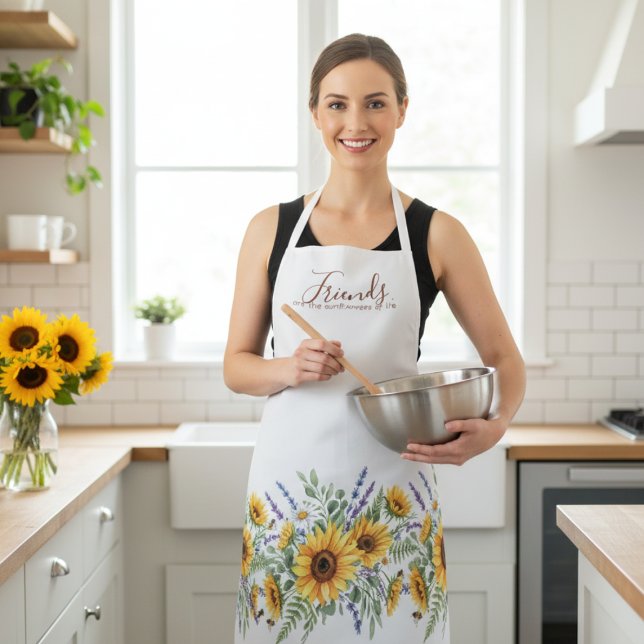 Sonnenblumen-Wiese Skript Zitat Freunde Geschenk Schürze (Sunflower friendship apron)