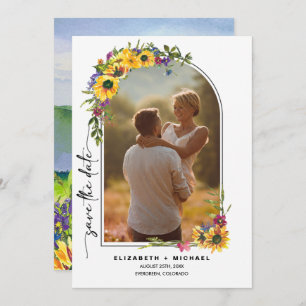Sonnenblumen   Wild Meadow Summer Wedding Foto Save The Date