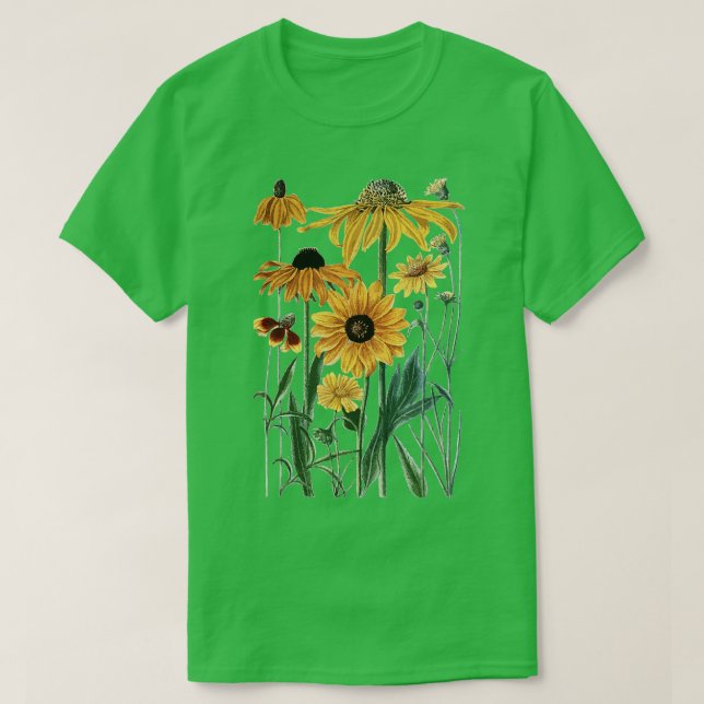 Sonnenblumen Wildblume Vintag Botanische Pflanze G T-Shirt (Design vorne)