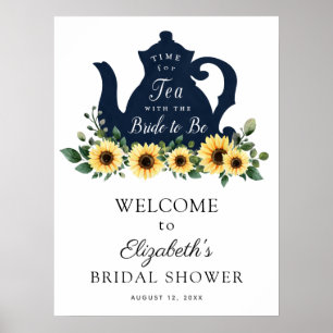 Sonnenblumen-Zeichen zur Begrüßung bei der Brautpa Poster